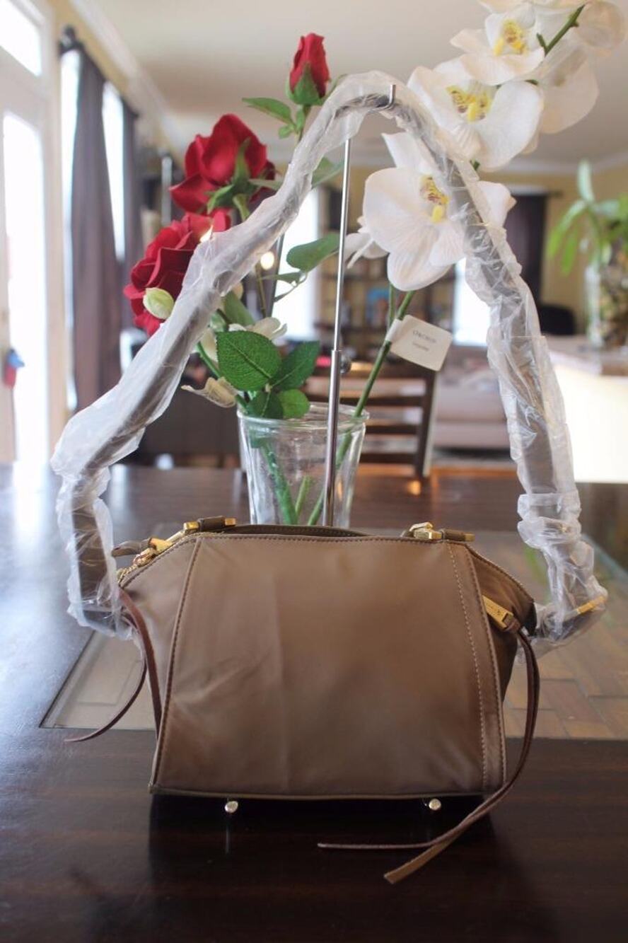 NWOT JPK Paris 75 Light Taupe Leather Nylon Crossbody Bag (300